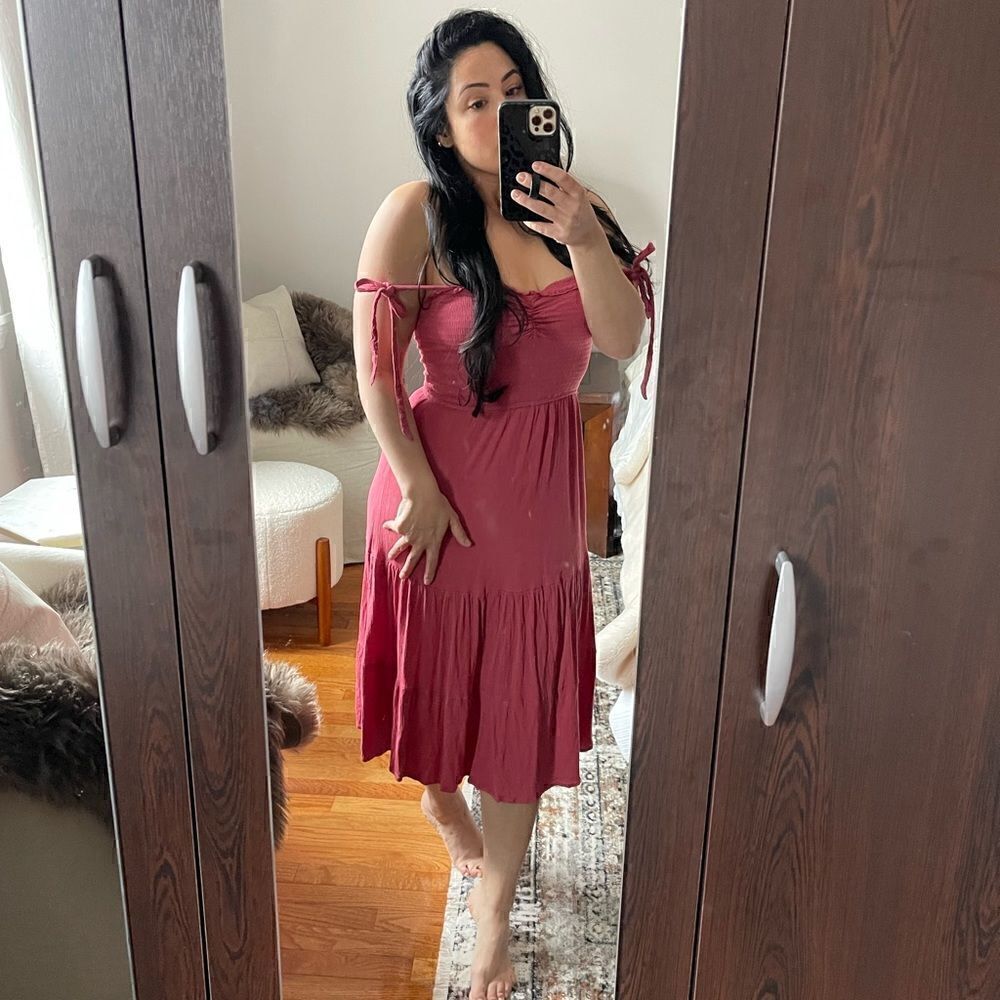 Becool Mauve Smocked Sun Dress | SZ S